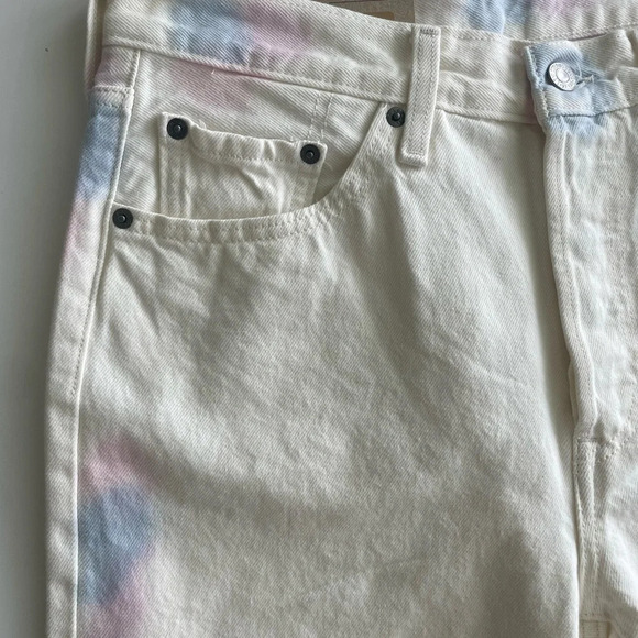 Levi’s 501 Cotton Straight Leg High Rise Beige Tie-Dye Button Fly Jeans … - Picture 11 of 14